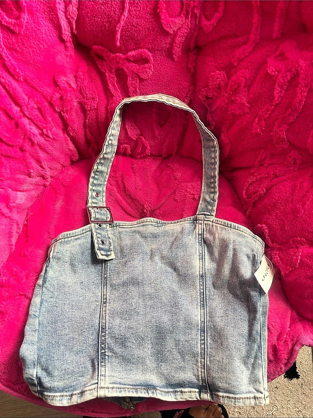 Guess Denim Tote Bag in Blue NWT